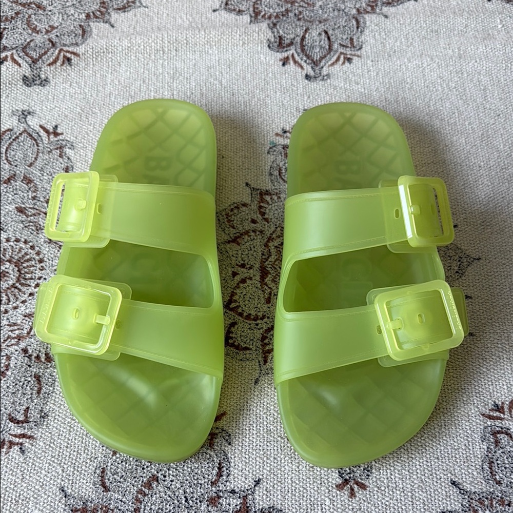 Balenciaga Mallorca Jelly Slide Sandals Neon Yellow